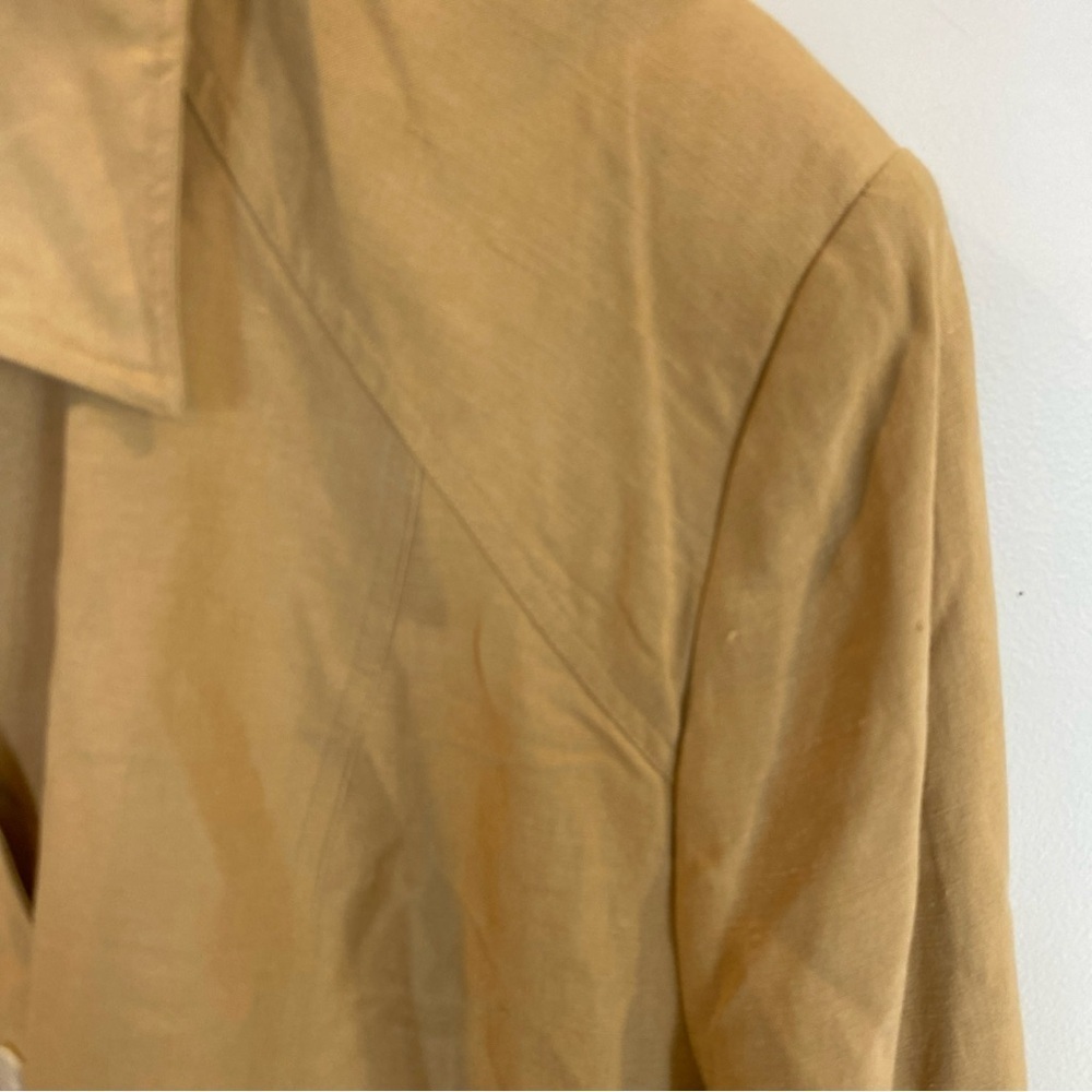 Nygard Collection Silk Linen Top Tan Womens Plus Size 24 Pockets Button - Picture 6 of 7